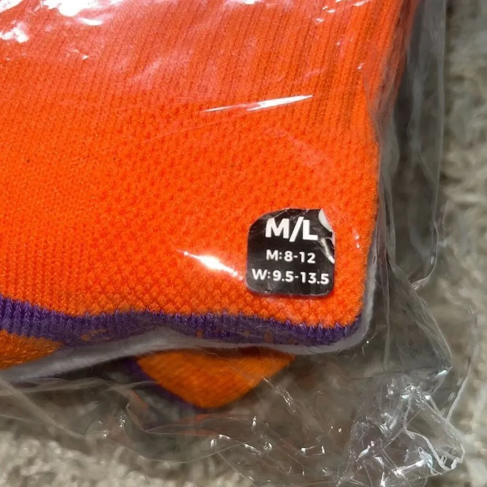New Unisex Strideline White Clemson Tigers Premium Knit Crew Socks Three-Pack M/
